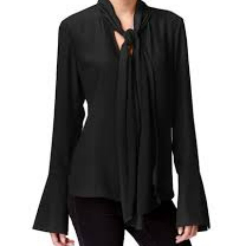 Rachel Roy bell sleeve tie front blouse size Large
